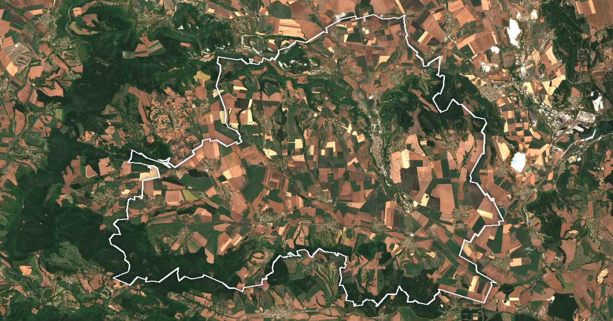 Imagine din satelit cu limita trasată: Provadia
