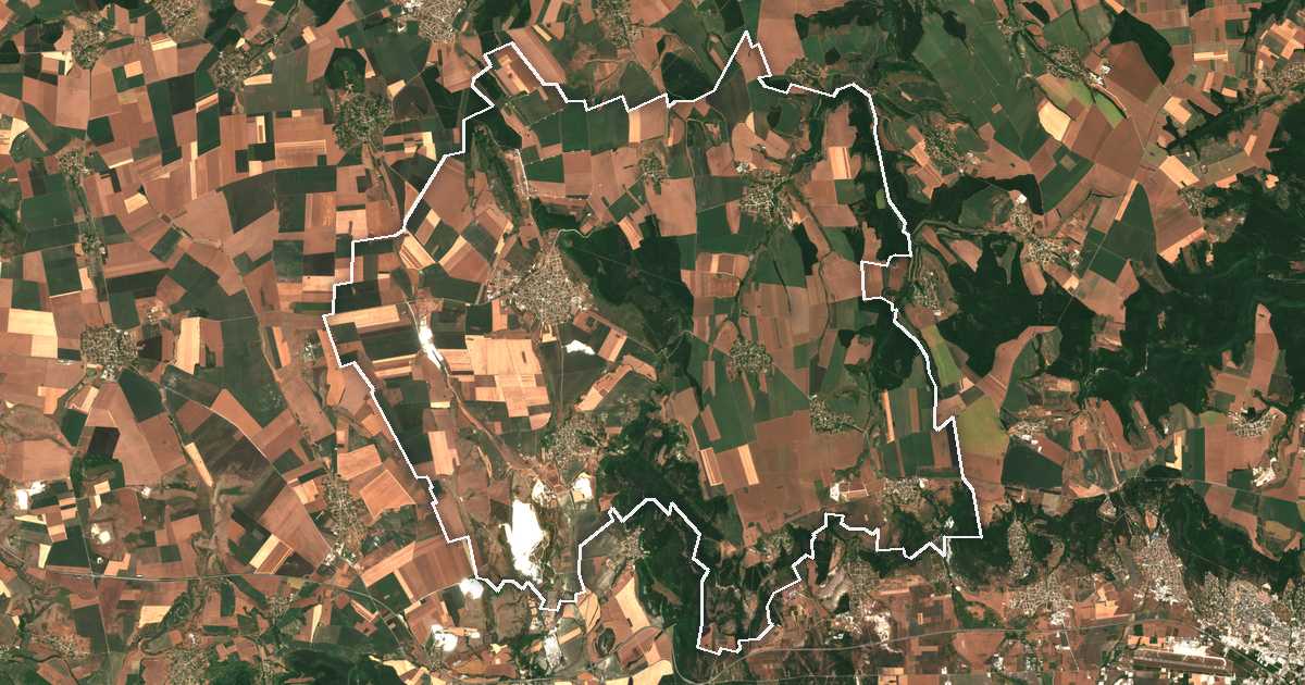 Imagine din satelit cu limita trasată: Suvorovo