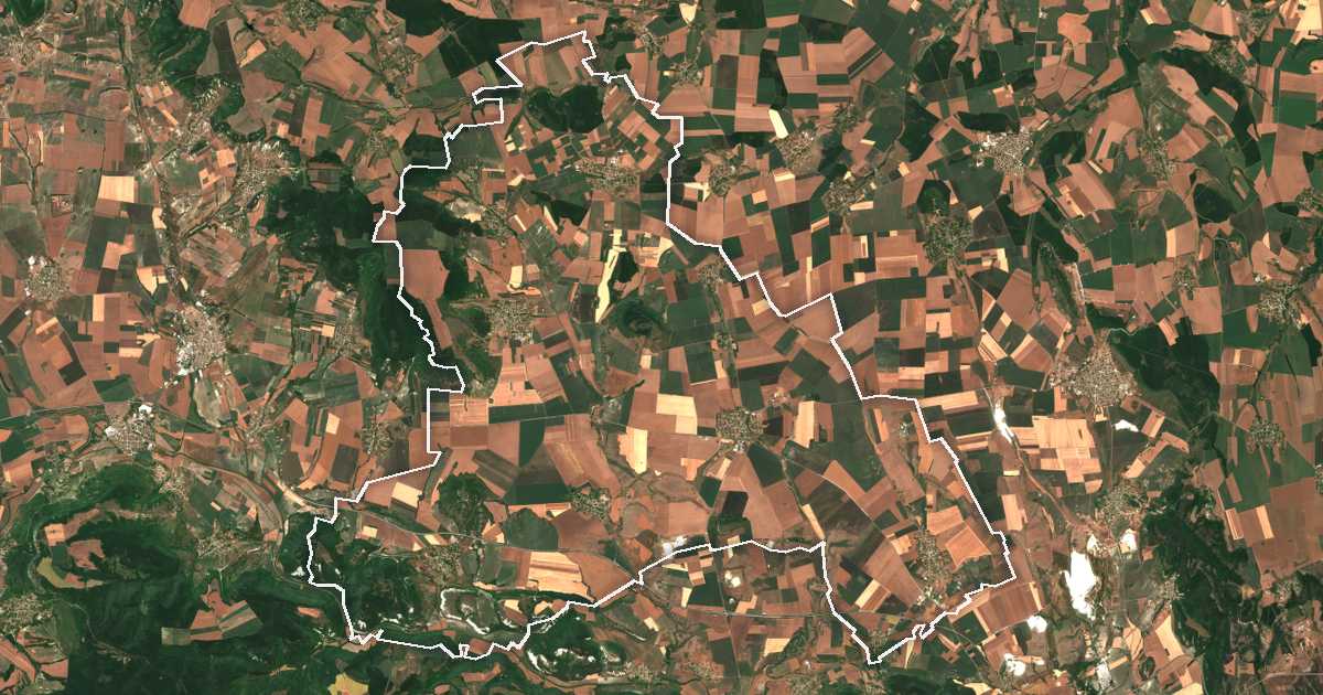 Imagine din satelit cu limita trasată: Vetrino