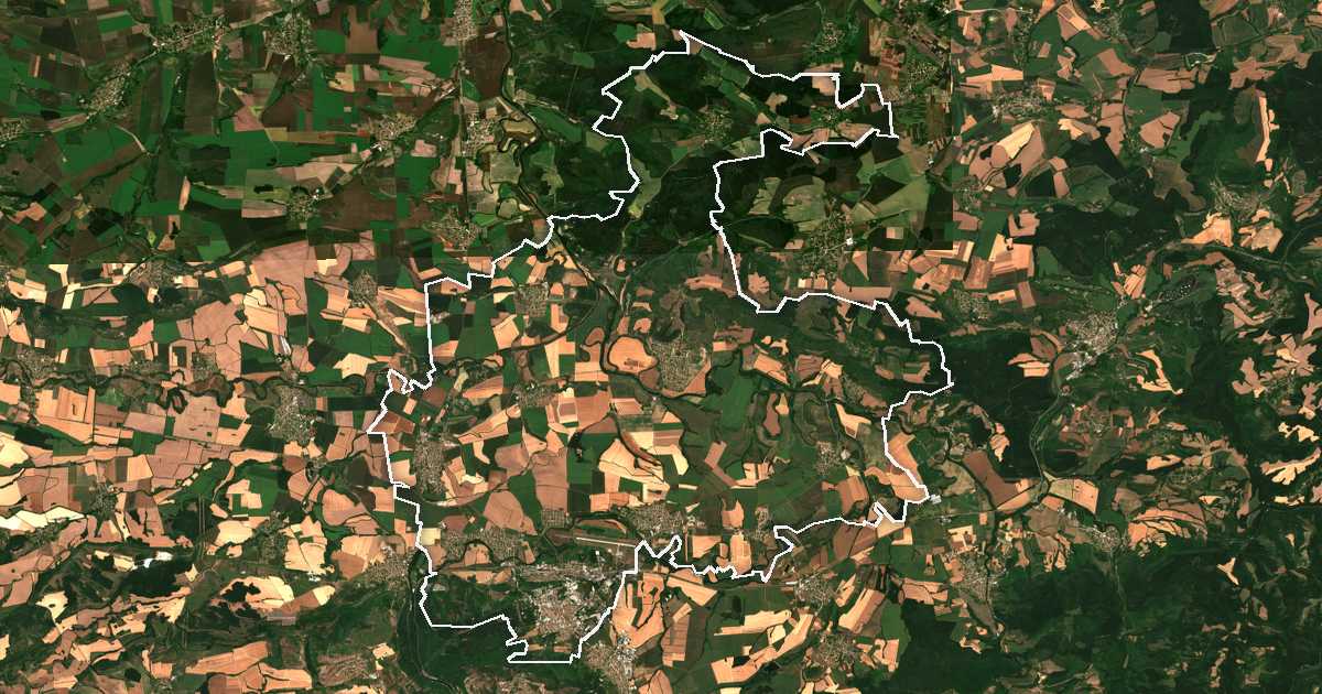 Imagine din satelit cu limita trasată: Gorna Oreahovița