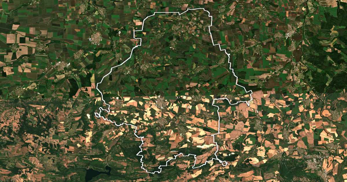 Imagine din satelit cu limita trasată: Pavlikeni