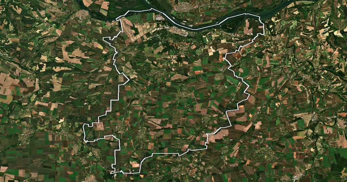 Imagine din satelit cu limita trasată: Sviștov