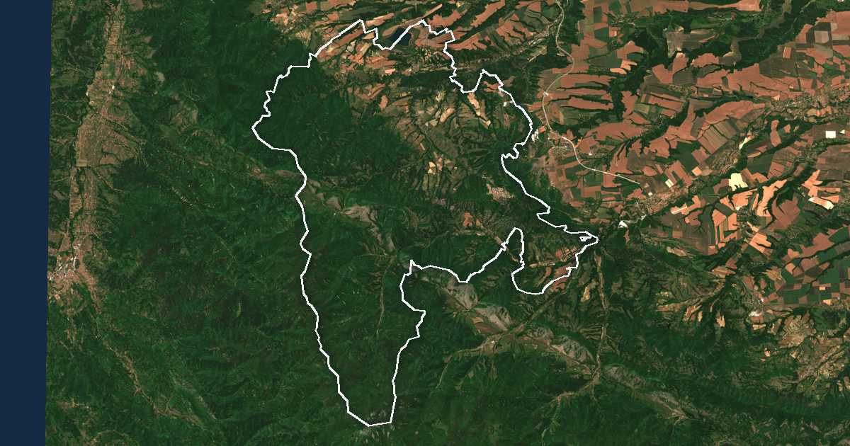 Imagine din satelit cu limita trasată: Belogradcik