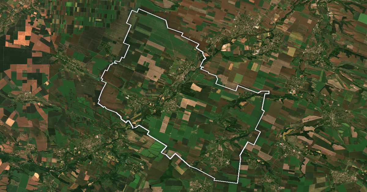 Imagine din satelit cu limita trasată: Hairedin