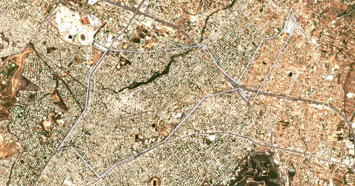 Imagine din satelit cu limita trasată: Chalandrion