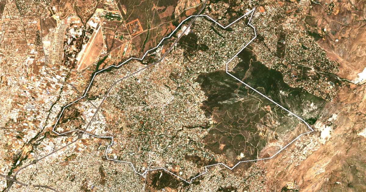 Imagine din satelit cu limita trasată: Kifisia