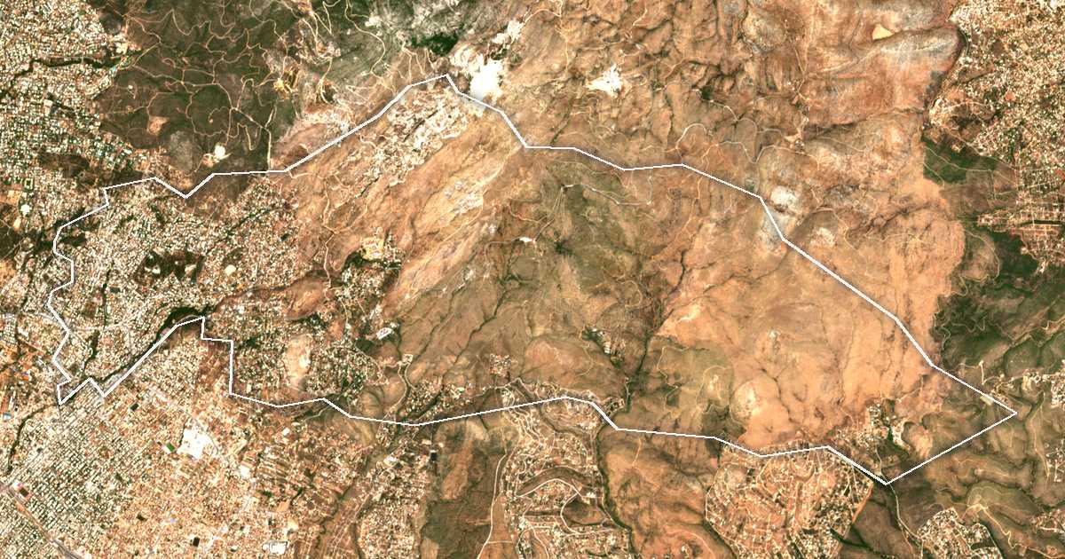 Imagine din satelit cu limita trasată: Dímos Pentélis