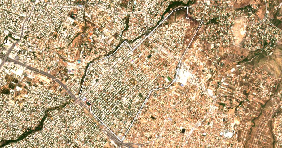 Imagine din satelit cu limita trasată: Vrilissia