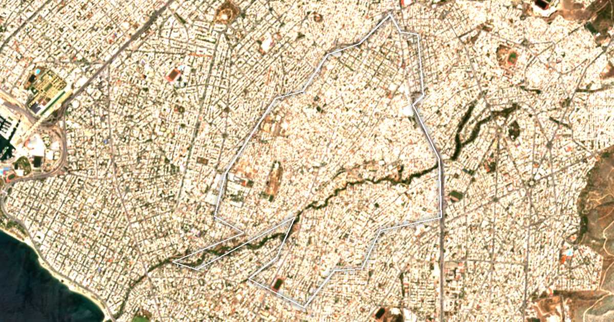 Imagine din satelit cu limita trasată: Agios Dimitrios