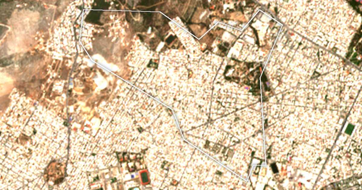 Imagine din satelit cu limita trasată: Agia Varvara