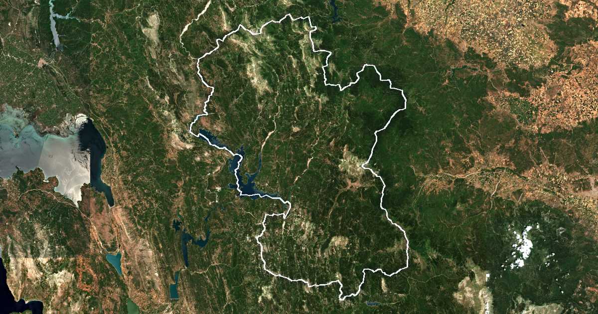 Imagine din satelit cu limita trasată: Euritania