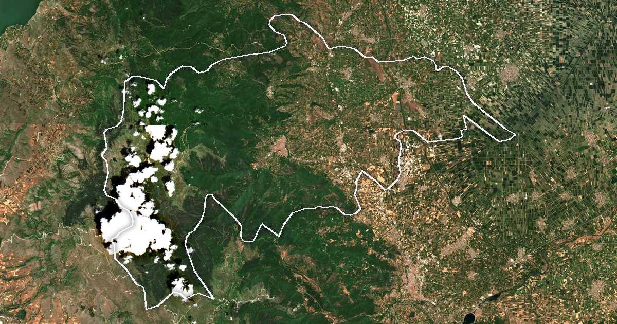 Imagine din satelit cu limita trasată: Naousa