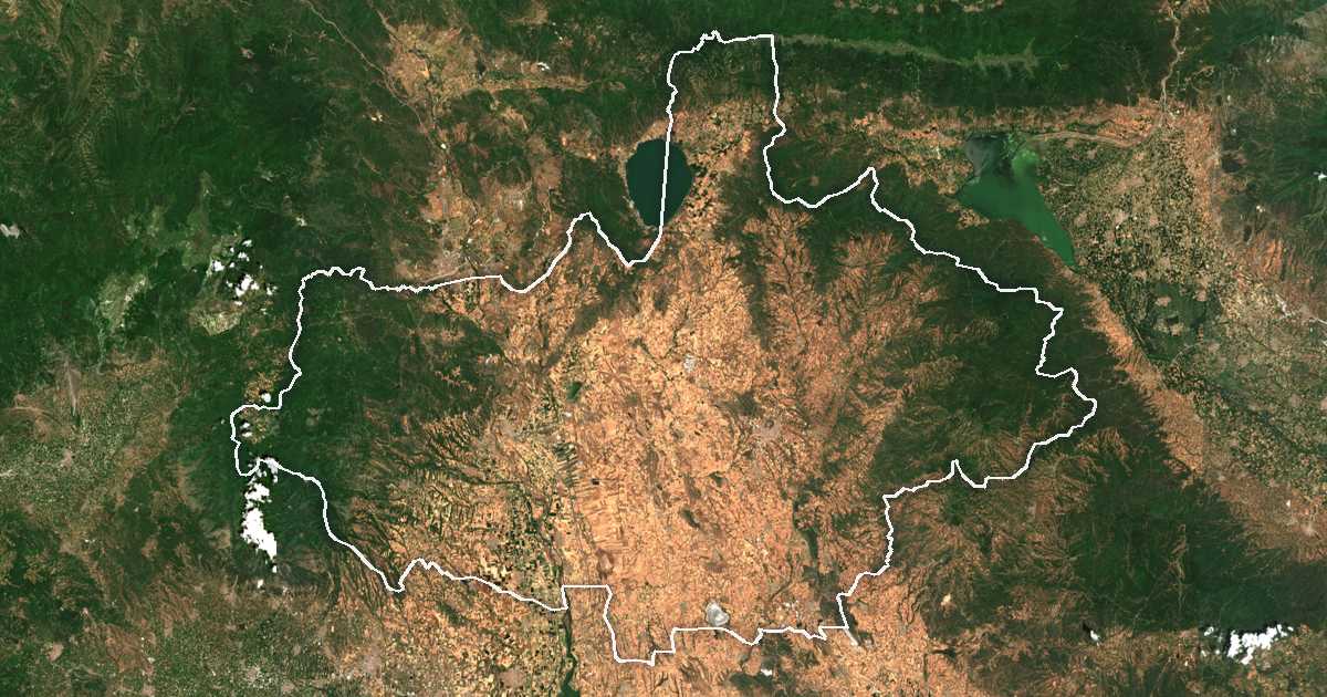 Imagine din satelit cu limita trasată: Kilkis
