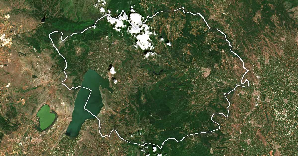 Imagine din satelit cu limita trasată: Dímos Édessas