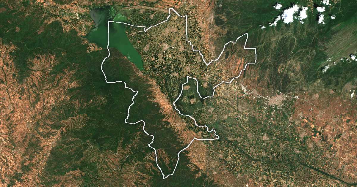 Imagine din satelit cu limita trasată: Dímos Irakleías
