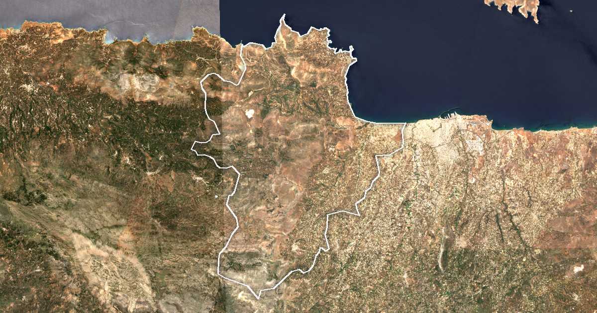 Imagine din satelit cu limita trasată: Dímos Malevizíou