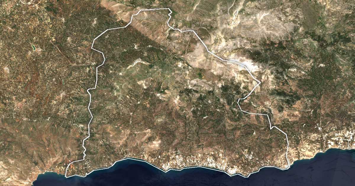 Imagine din satelit cu limita trasată: Dímos Viánnou