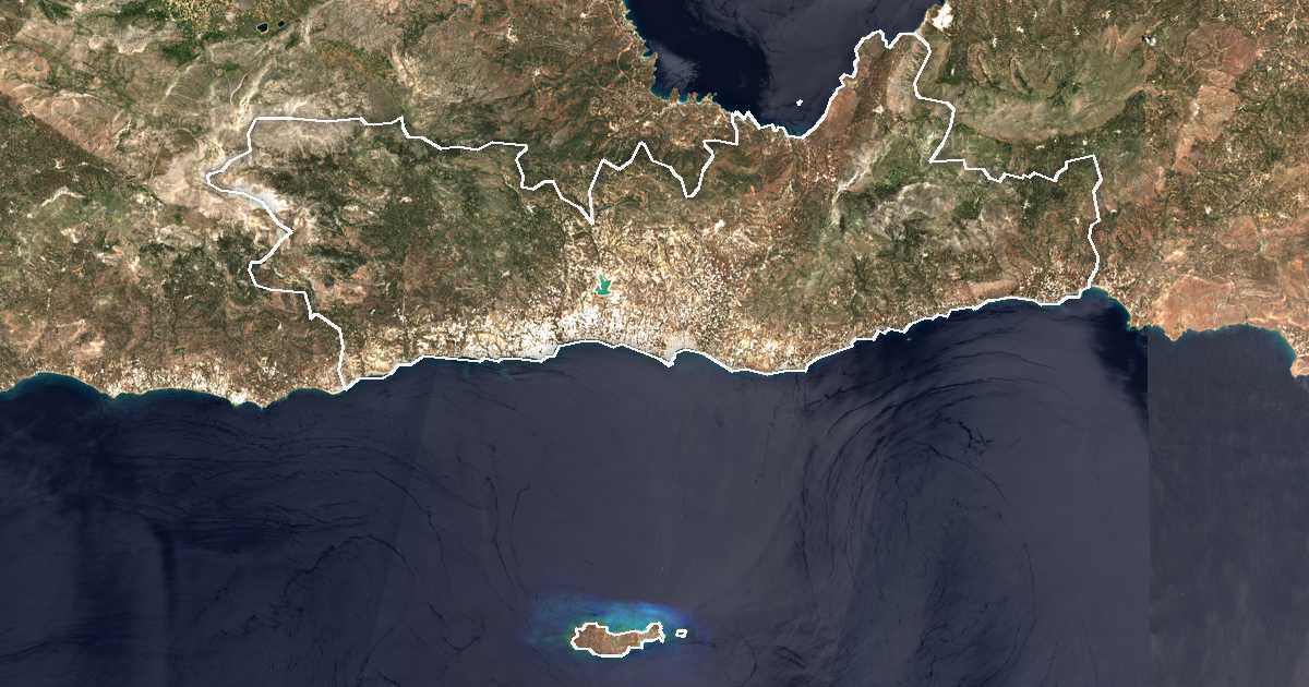Imagine din satelit cu limita trasată: Dímos Ierápetras