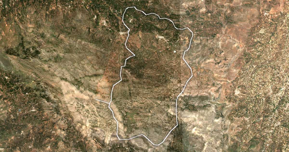 Imagine din satelit cu limita trasată: Dímos Anogeíon