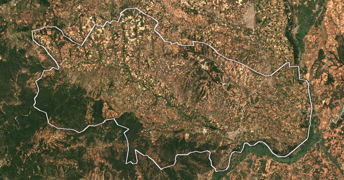 Imagine din satelit cu limita trasată: Municipalitatea Didymoteicho