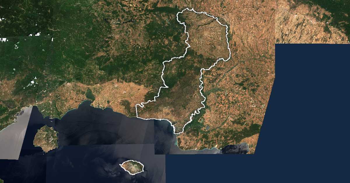 Imagine din satelit cu limita trasată: Perifereiakí Enótita Évrou