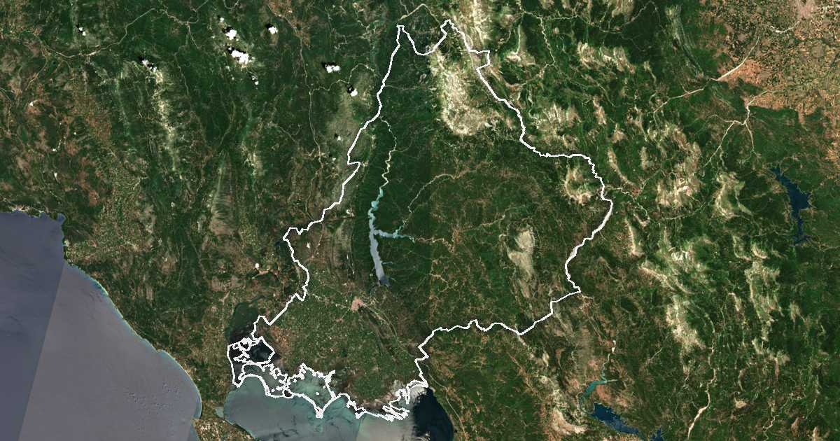 Imagine din satelit cu limita trasată: Perifereiakí Enótita Ártas