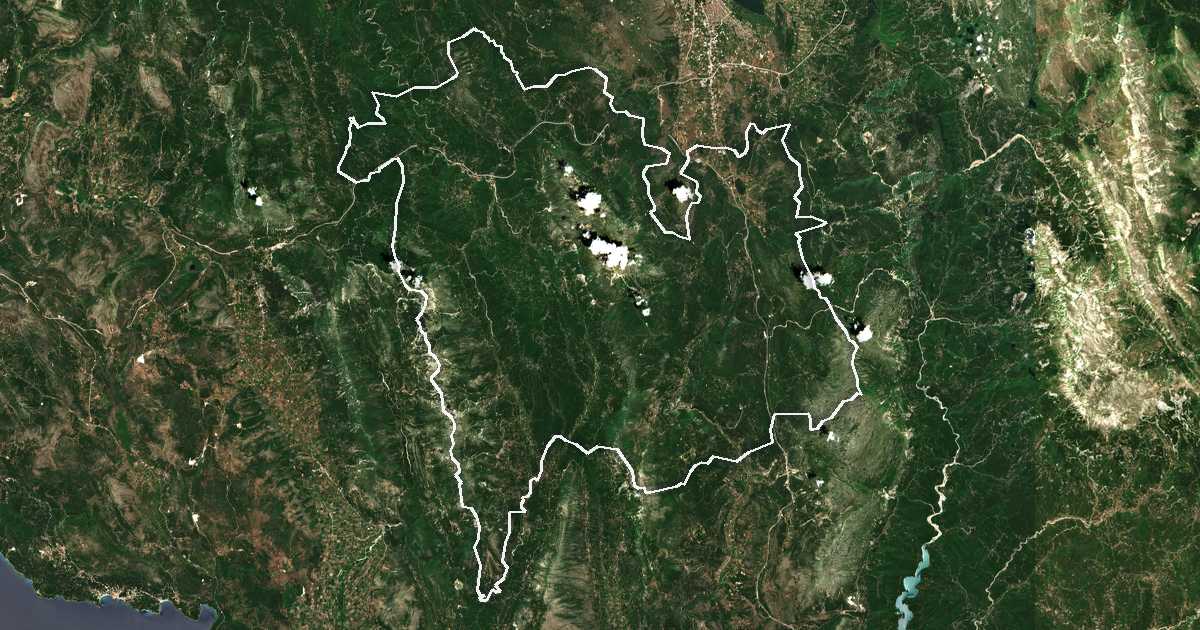 Imagine din satelit cu limita trasată: Dímos Dodónis
