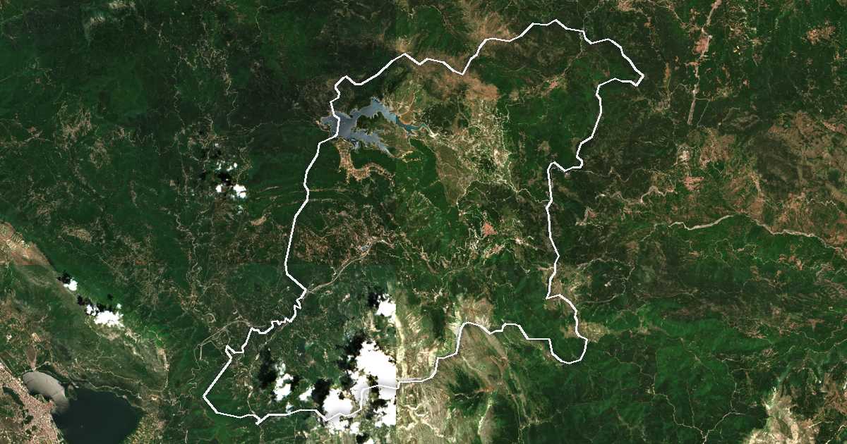 Imagine din satelit cu limita trasată: Dímos Metsóvou