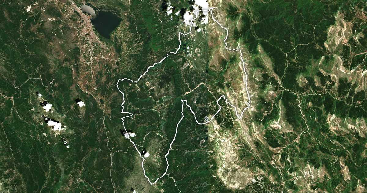 Imagine din satelit cu limita trasată: Dímos Voreíon Tzoumérkon