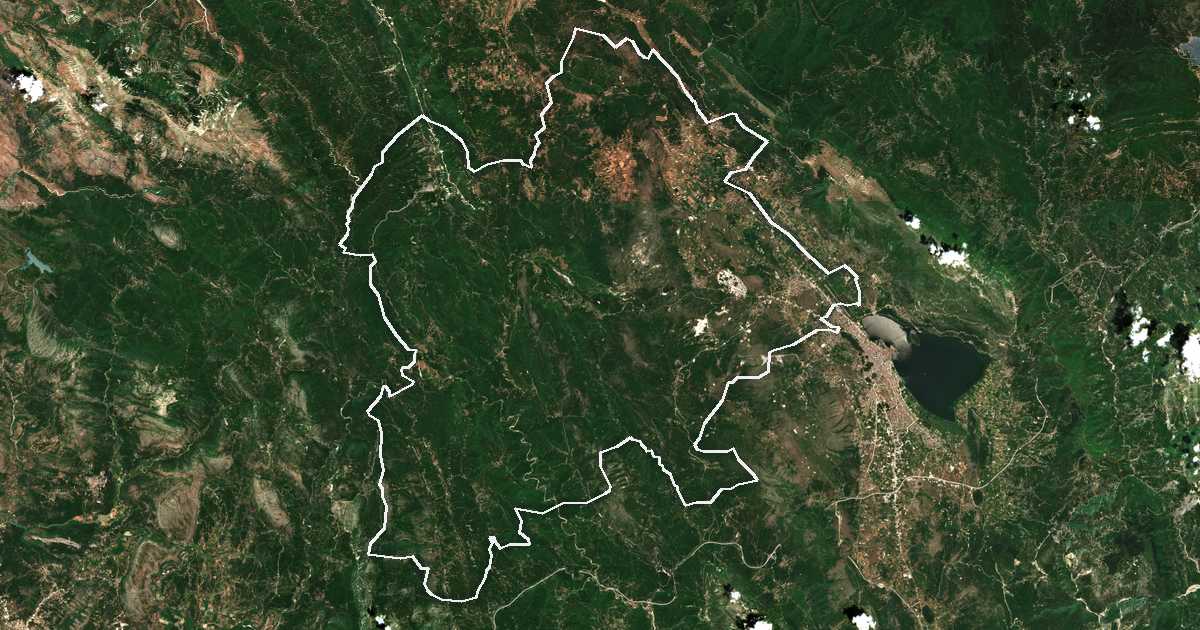 Imagine din satelit cu limita trasată: Dímos Zítsas