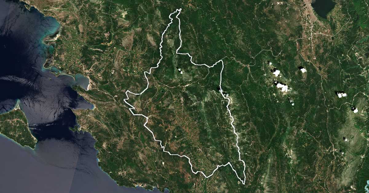 Imagine din satelit cu limita trasată: Dímos Soulíou