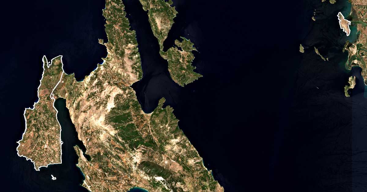 Imagine din satelit cu limita trasată: Dímos Lixouríou