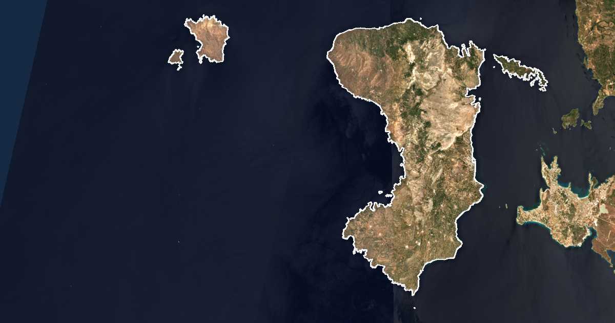 Imagine din satelit cu limita trasată: Perifereiakí Enótita Chíou