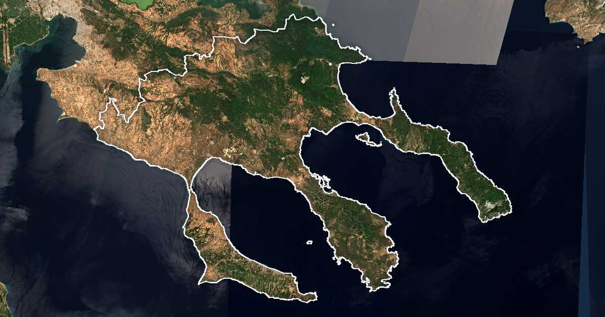 Hartă satelitară: Nomós Chalkidikís kai Ágio Óros