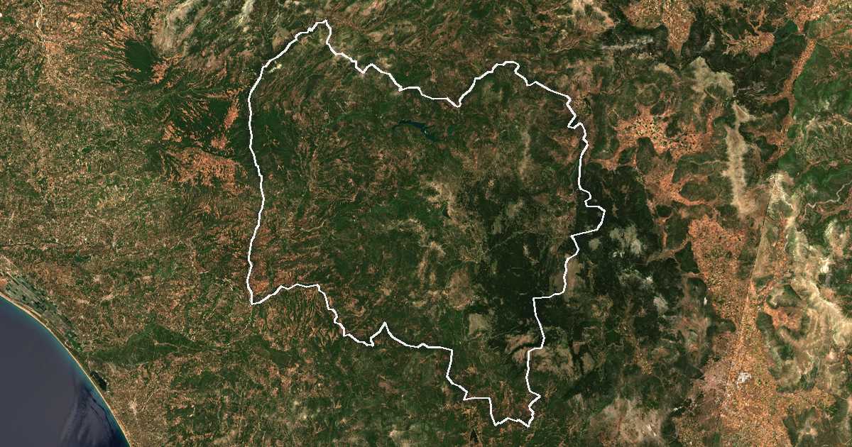 Imagine din satelit cu limita trasată: Gortynia