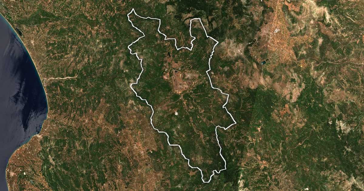 Imagine din satelit cu limita trasată: Dímos Megalópolis