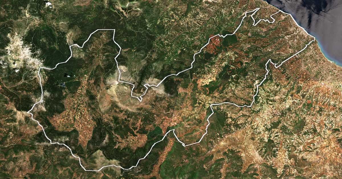 Imagine din satelit cu limita trasată: Dímos Sikyoníon