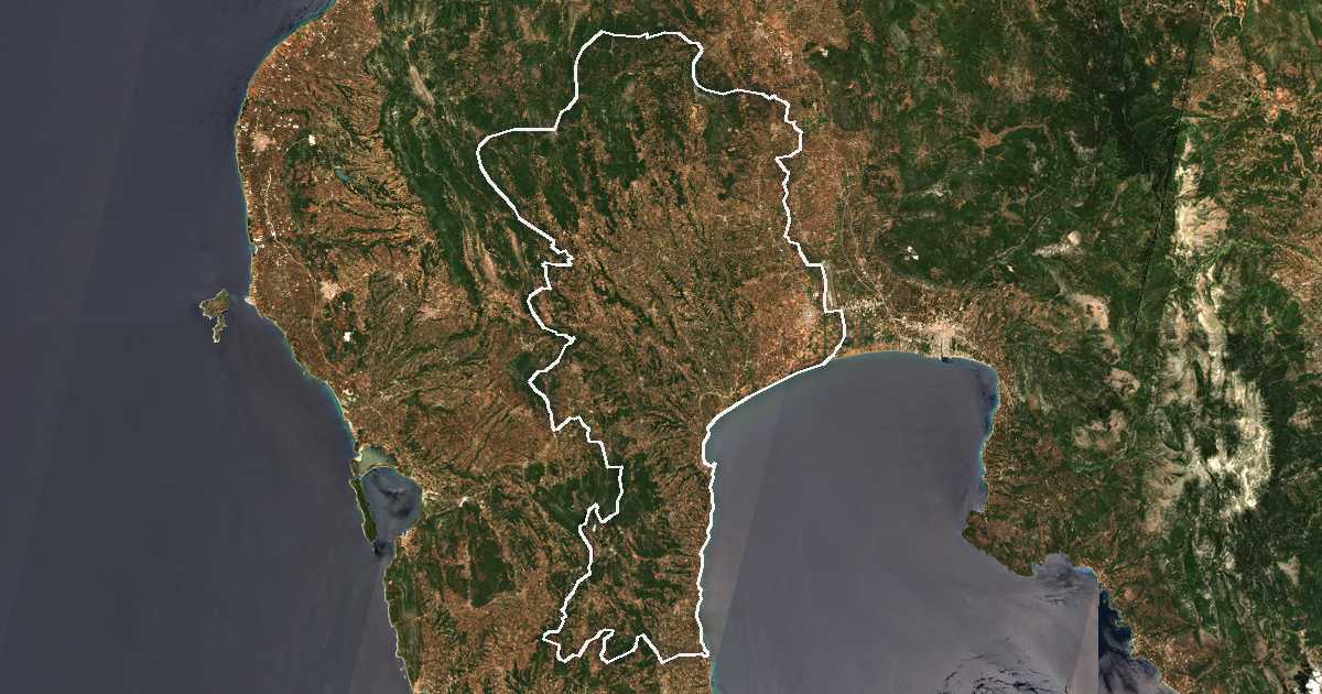Imagine din satelit cu limita trasată: Dímos Messínis