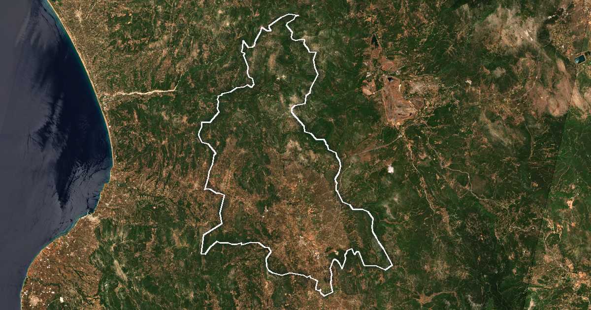 Imagine din satelit cu limita trasată: Dímos Oichalías