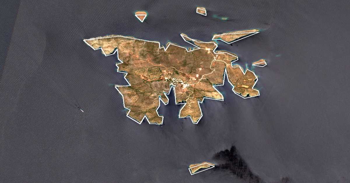 Imagine din satelit cu limita trasată: Dímos Agathonisíou