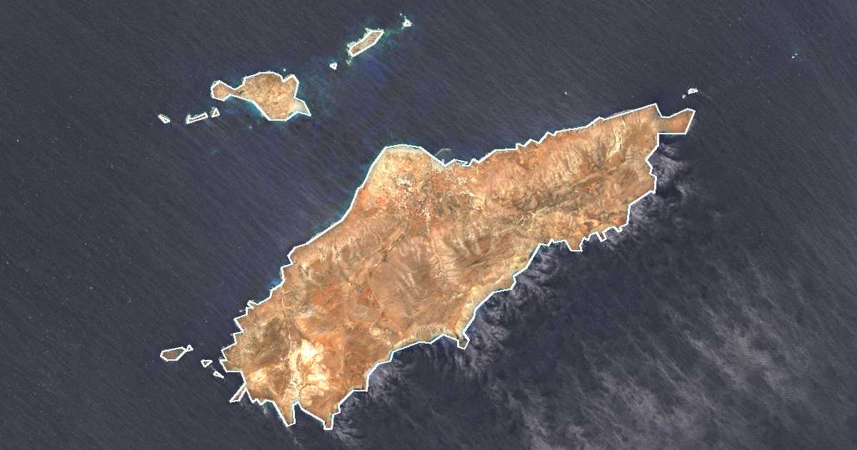 Imagine din satelit cu limita trasată: Kasos