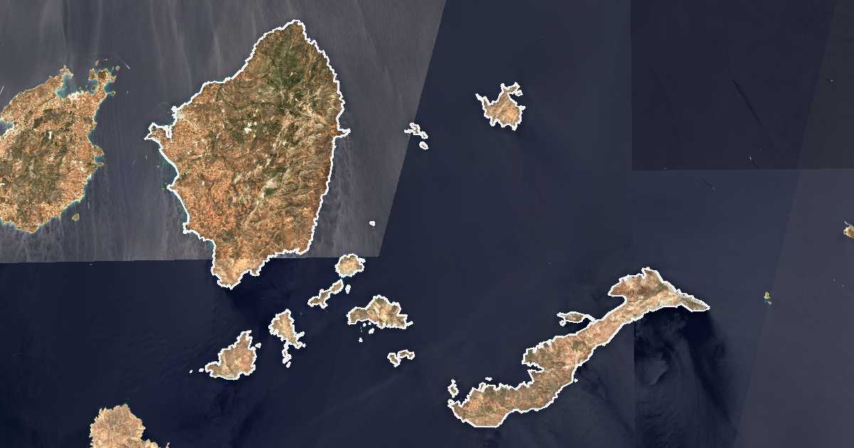 Imagine din satelit cu limita trasată: Perifereiakí Enótita Náxou