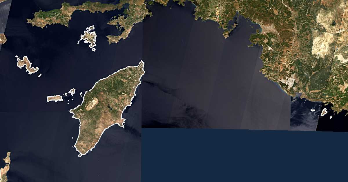 Imagine din satelit cu limita trasată: Perifereiakí Enótita Ródou