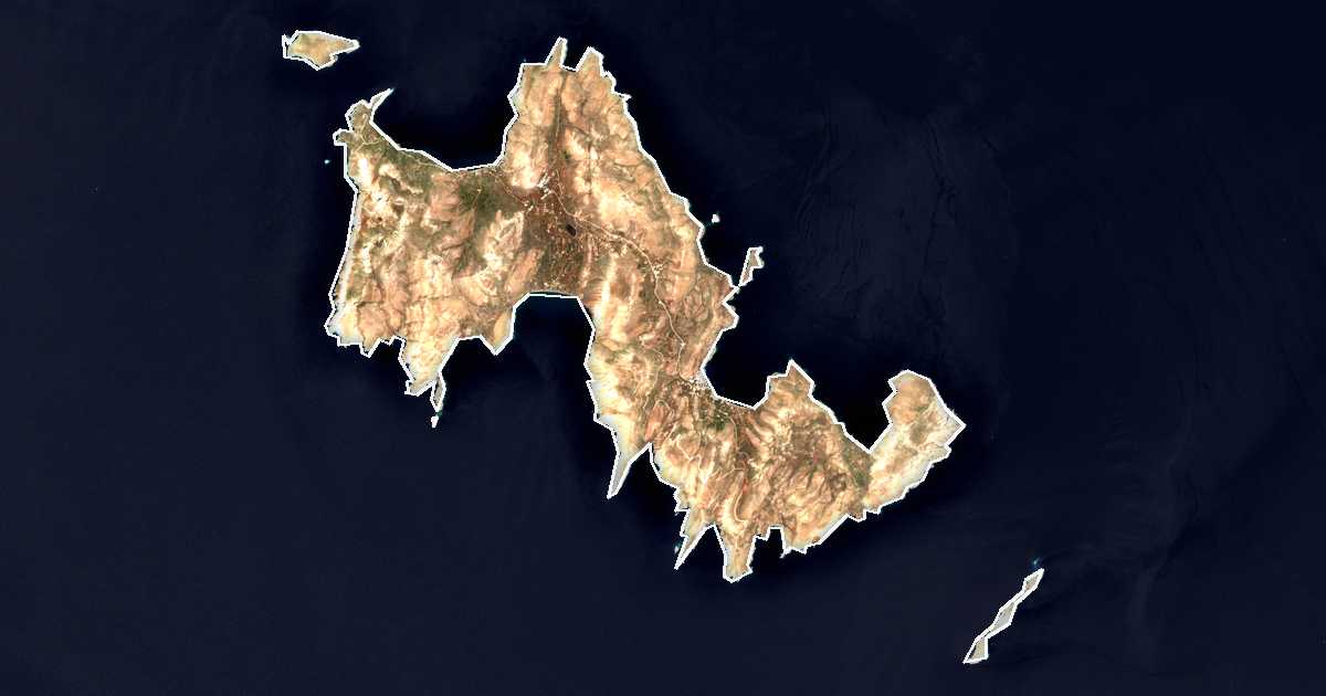 Imagine din satelit cu limita trasată: Dímos Tílou