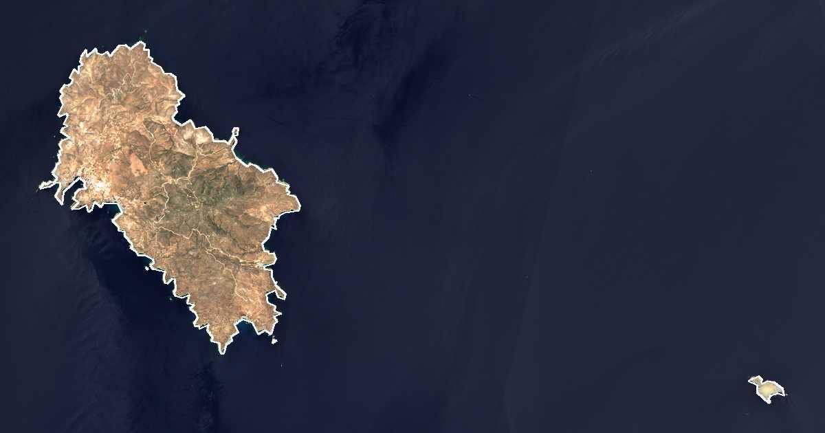 Imagine din satelit cu limita trasată: Dímos Iitón