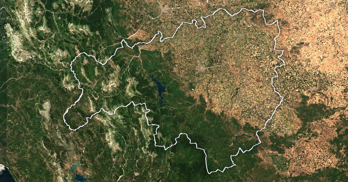 Imagine din satelit cu limita trasată: Karditsa