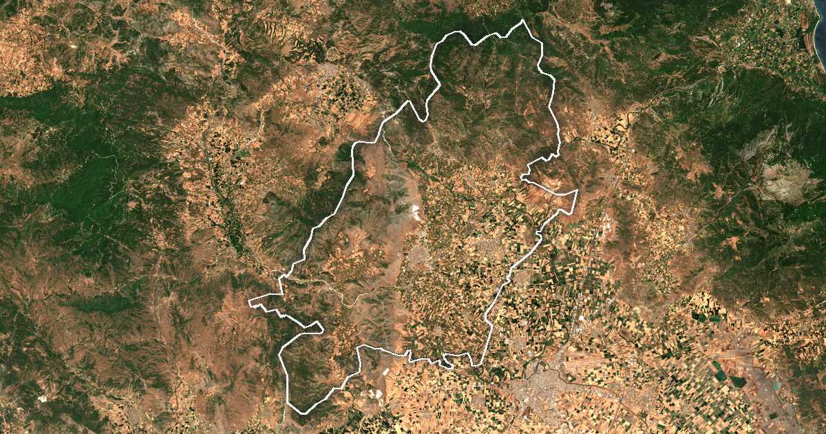 Imagine din satelit cu limita trasată: Dímos Tyrnávou