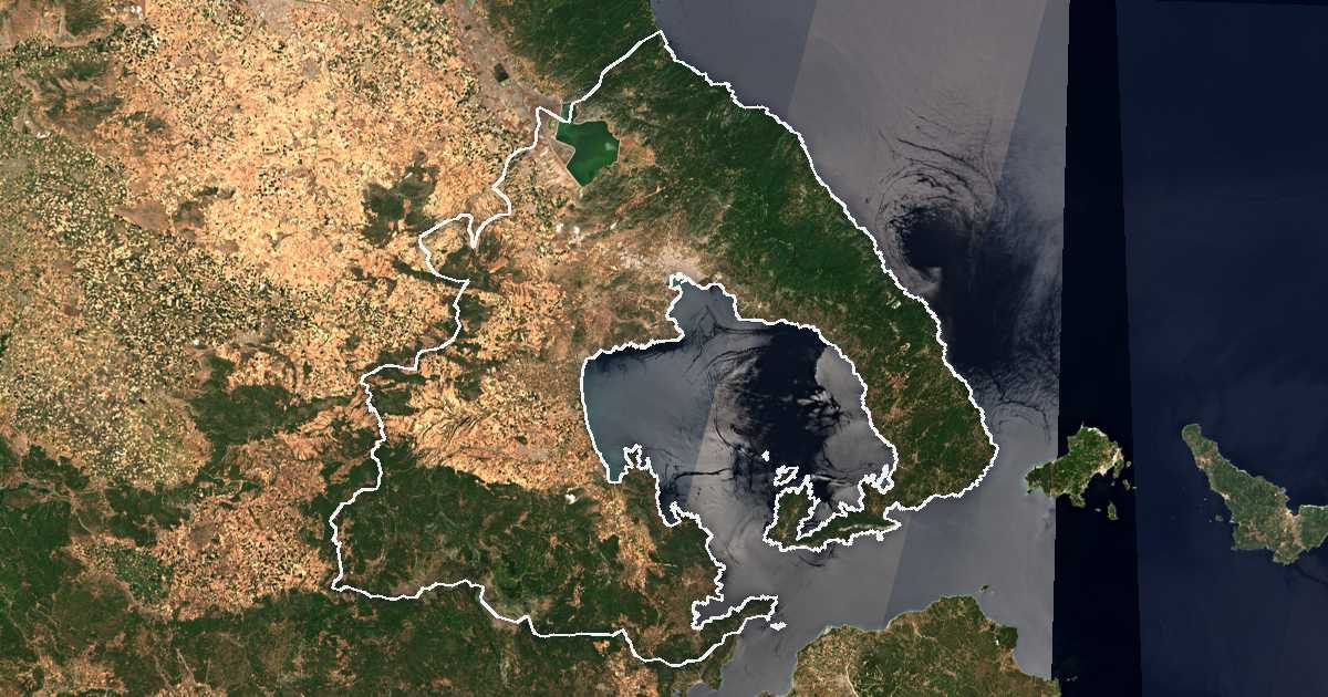 Imagine din satelit cu limita trasată: Perifereiakí Enótita Magnisías