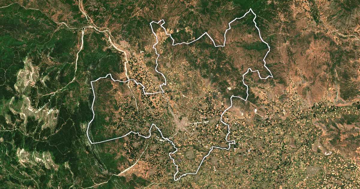 Imagine din satelit cu limita trasată: Dímos Trikkaíon