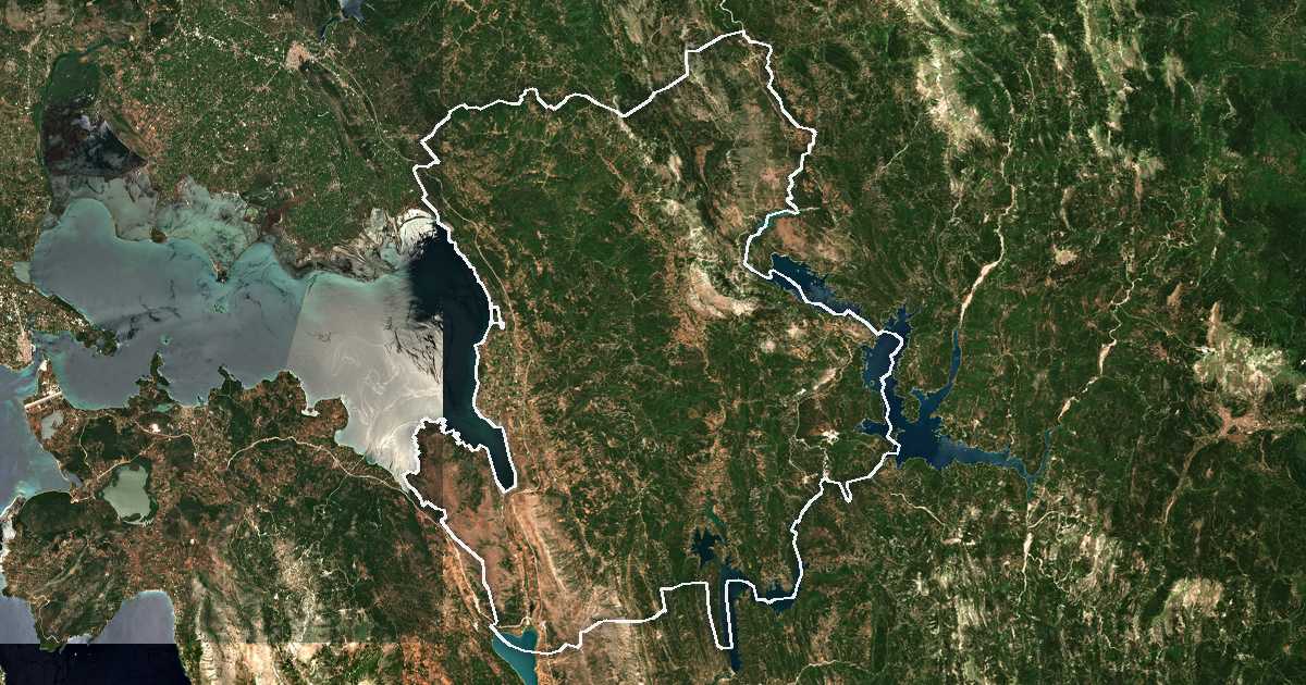 Imagine din satelit cu limita trasată: Dímos Amfilochías